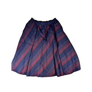 Vintage‎ Espresso Striped Purple Blue Teal Skirt 100% Wool Union Made Size 12